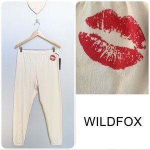 Wildfox Smooches Knox Pant Vanilla XL Extra Large Jogger Brand New With Tags